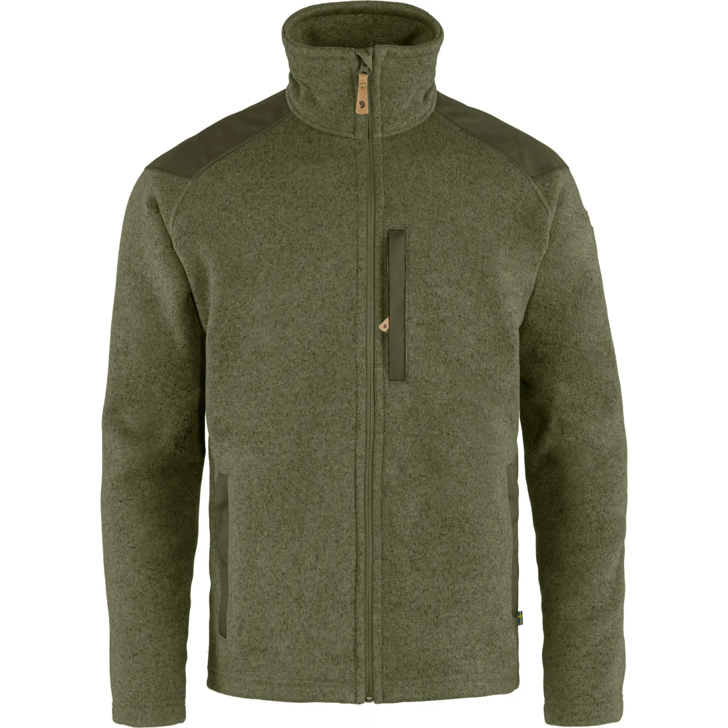 Fjällräven M Buck Fleece, Color: Laurel Green/Deep Forest, Size: Small