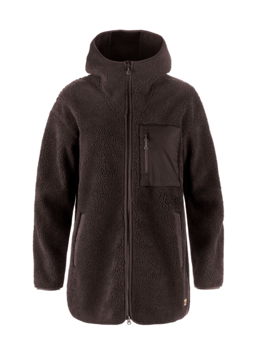 Fjällräven W Vardag Pile Fleece Long, Color: Black Oak, Size: Small