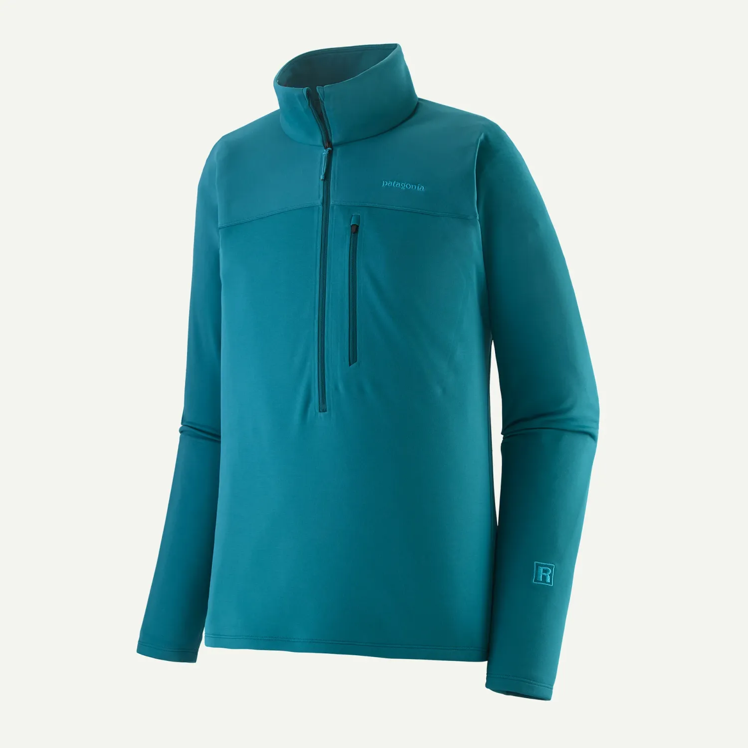 Patagonia M R1 Ultralight 1/2 Zip, Color: Glacial Blue, Size: Small