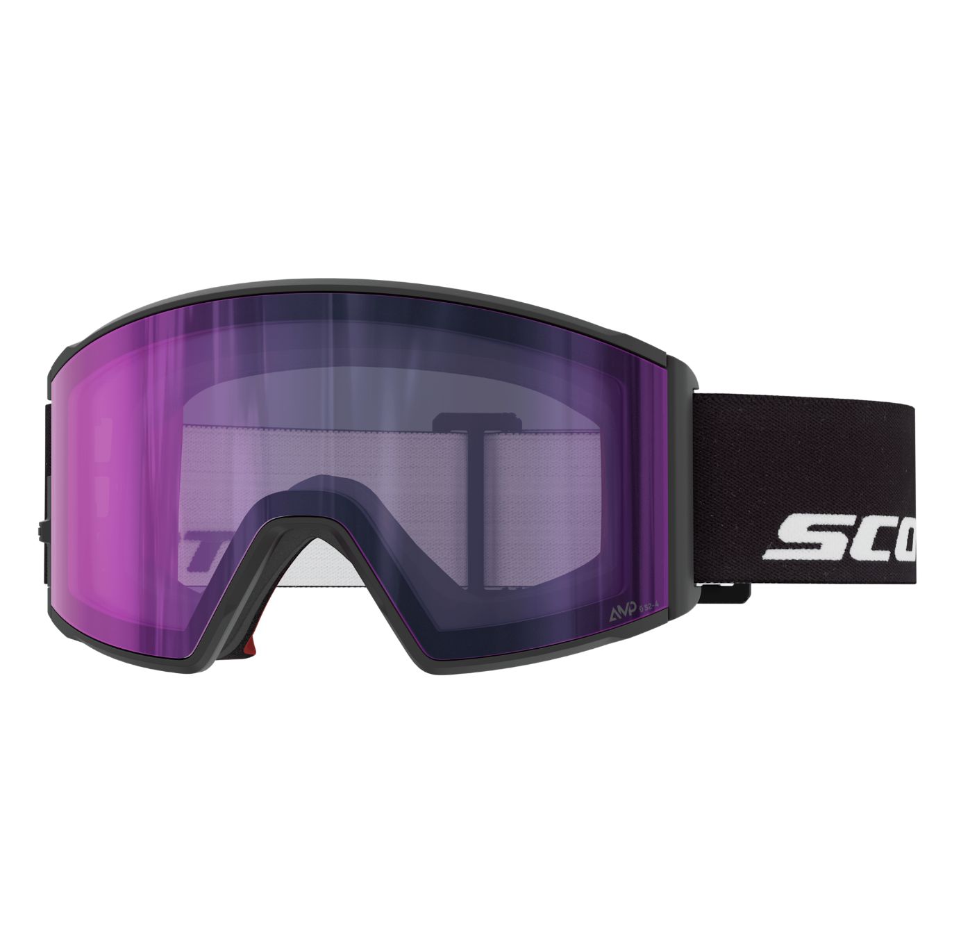 Scott React LS Goggle, Frame: Black, Lens: AMP LS Blue Chrome S2-4