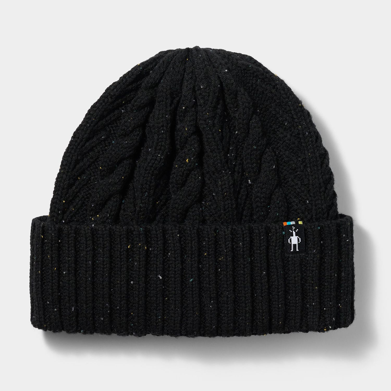 SW Cable Knit Beanie, Color: Black Donegal
