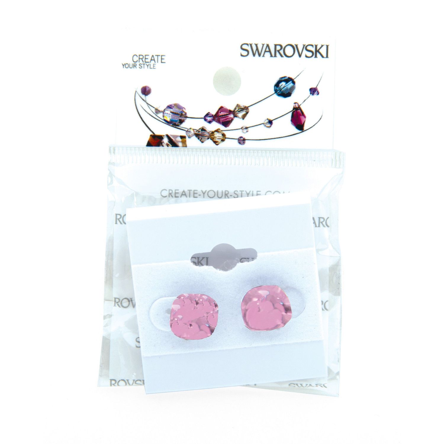1285 Swarovski Crystal Stud Earrings, Color: Crystal Pink