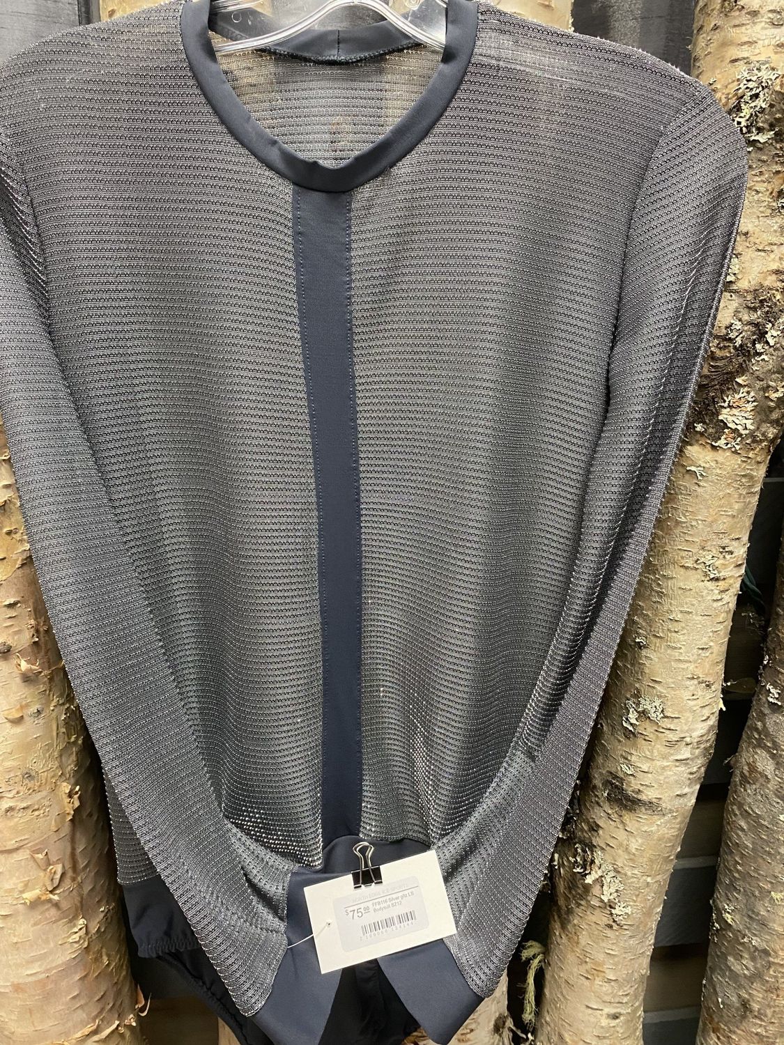 FFB116 Silver gltz LS Bodysuit SZ12