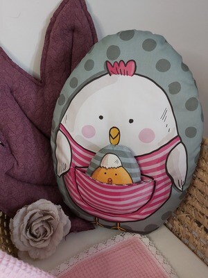 Kissen Mama Küken mit Baby ca. 44cm Kissen Mama Küken mit Baby ca. 44cm