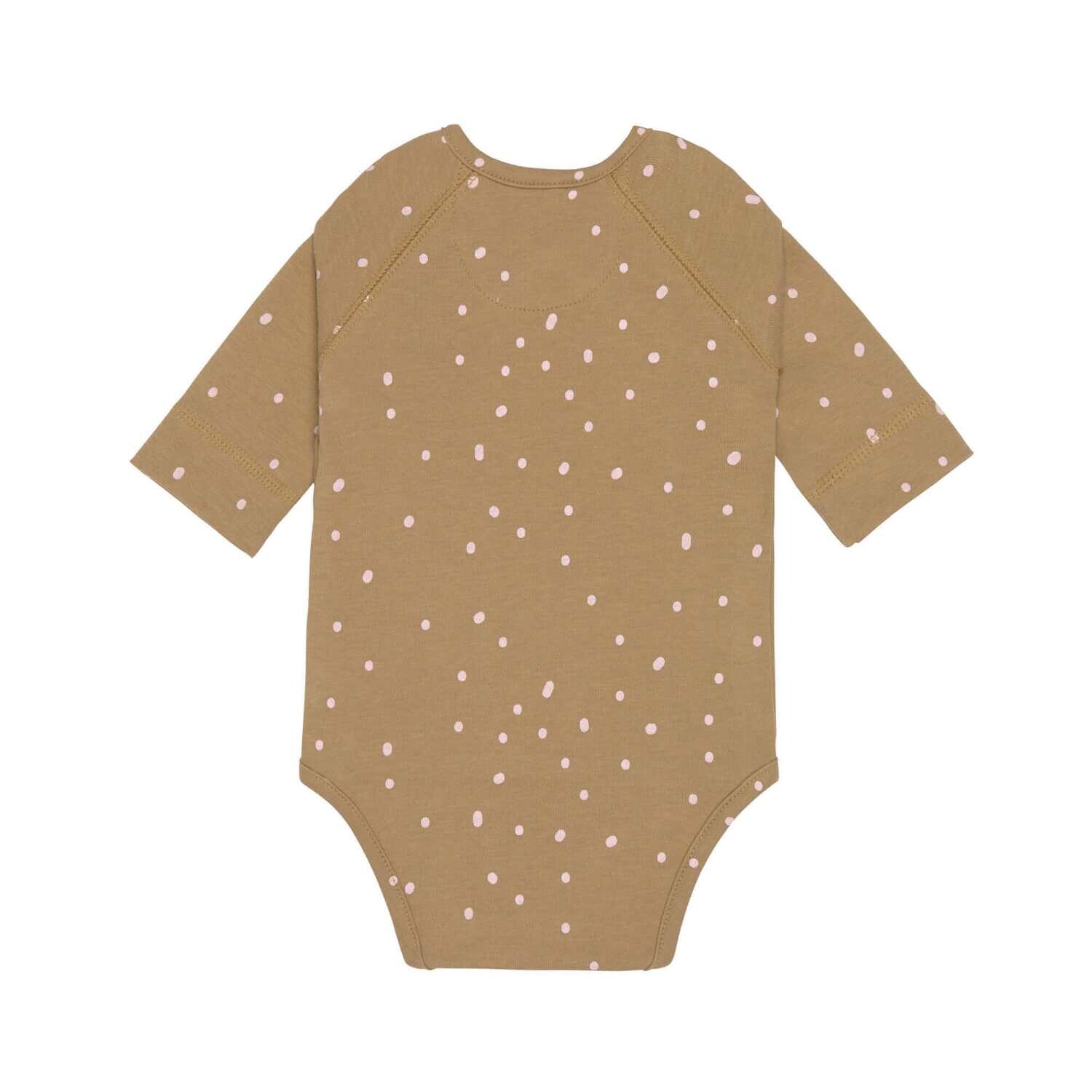 SALE Lässig Baby Langarmbody, Bio-Baumwolle curry Größe 74/80