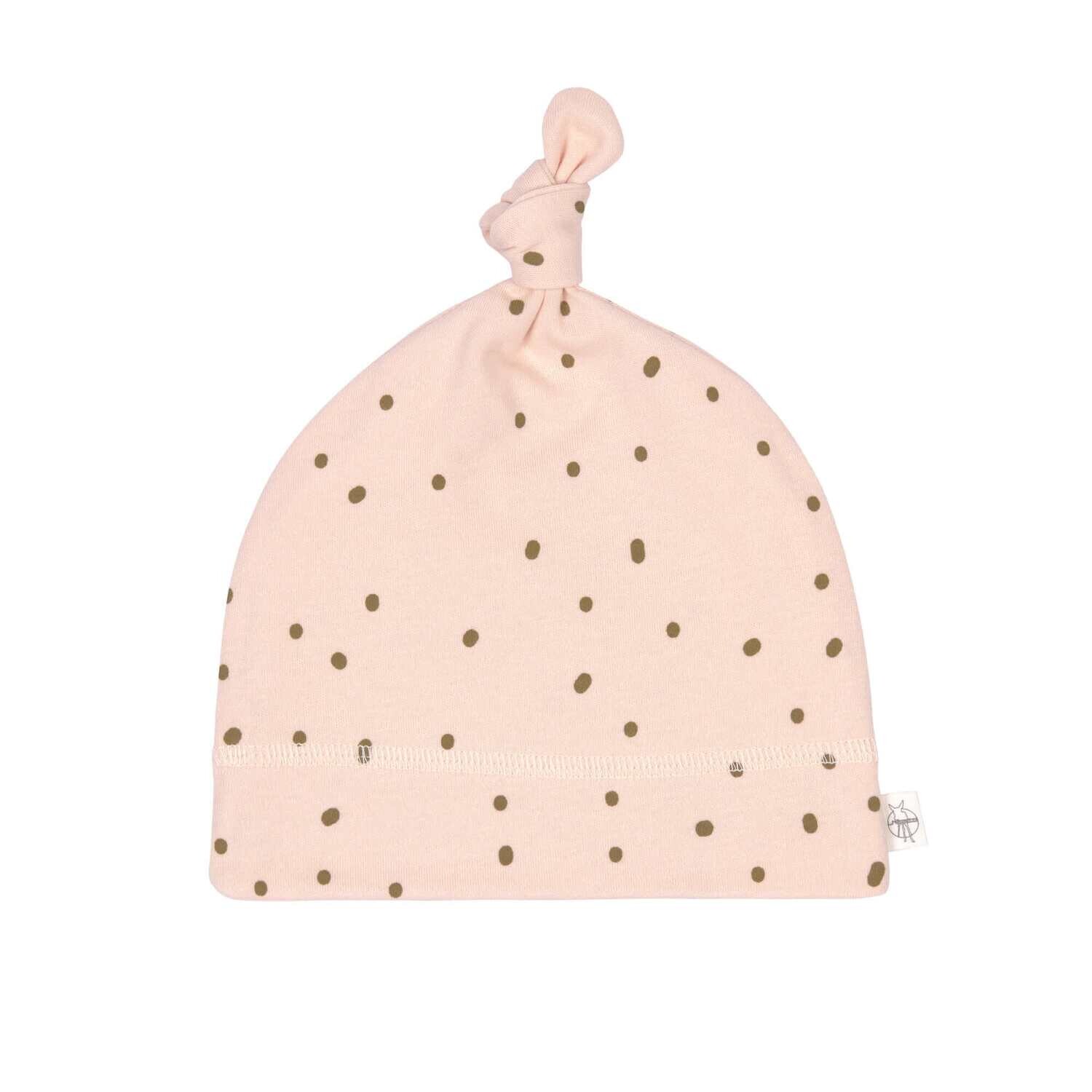 SALE Lässig Babymütze GOTS - Beanie Punkte rosa Größe 74/80 Bio Baumwolle