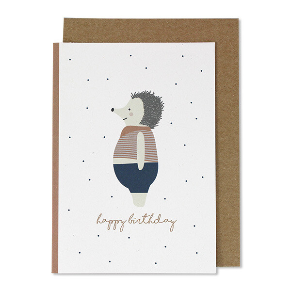 SALE Ava &amp; Yves Klappkarte Igel – „Happy Birthday“