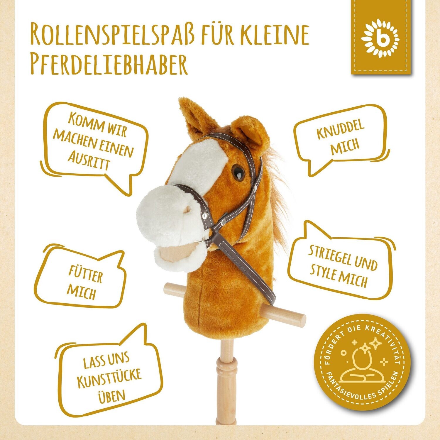 Bieco Pferd Steckenpferd Brownie