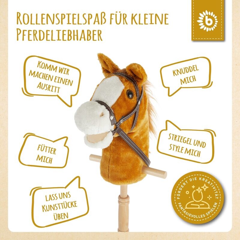 Bieco Pferd Steckenpferd Brownie