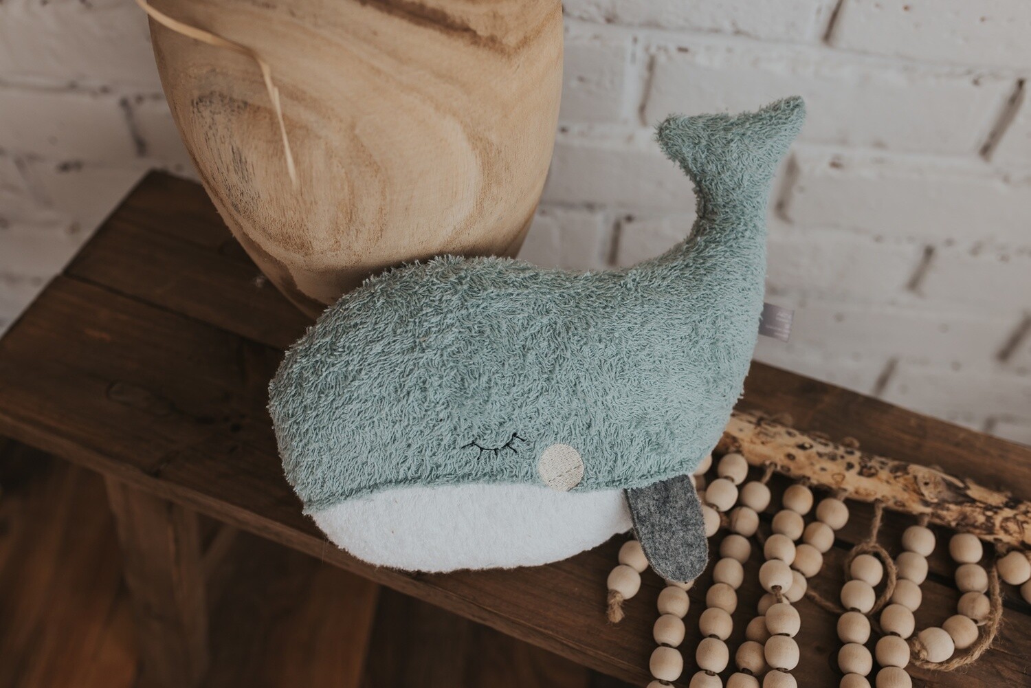 Kuscheltier Wal (mint) auch Spieluhr personalisierbar