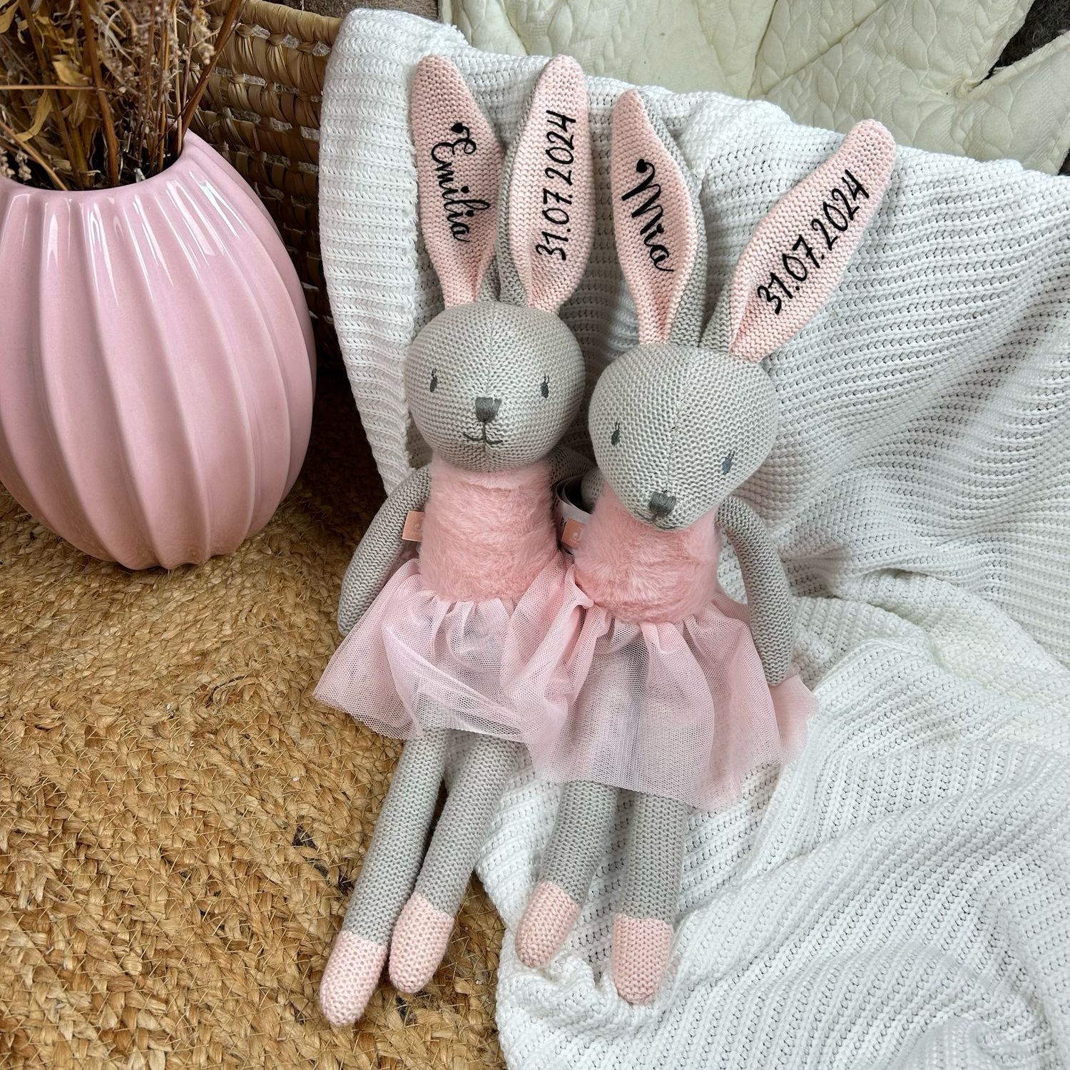 Jollein Kuscheltier Hase Nola personalisierbar