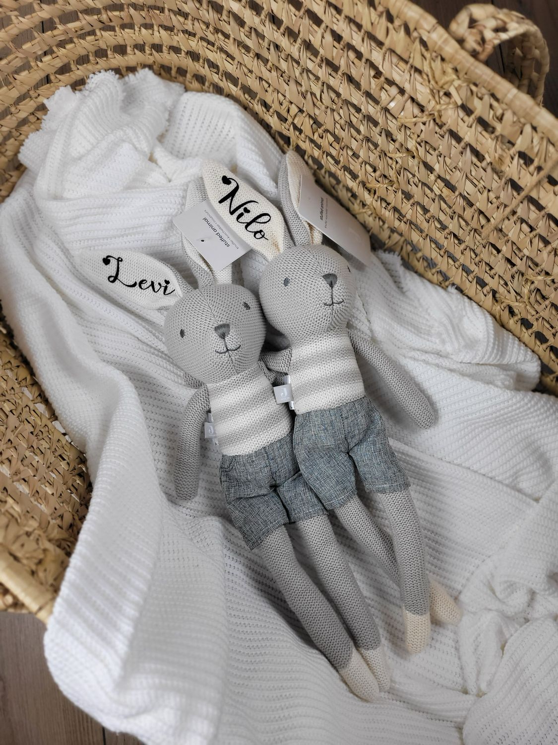 Jollein Kuscheltier Hase Joey personalisierbar