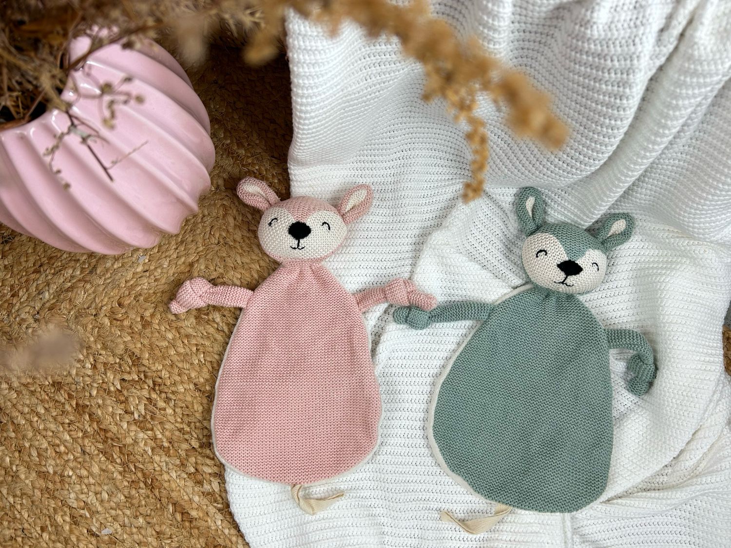 Jollein Schmusetuch Reh grün personalisierbar