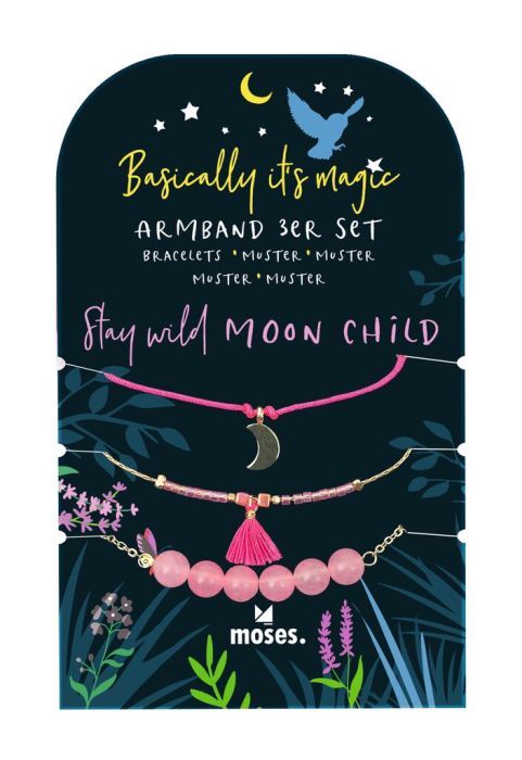 Moses Basically it&#39;s magic Armbänder 3er Set Pink