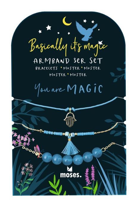 Moses Basically it&#39;s magic Armbänder 3er Set Blau