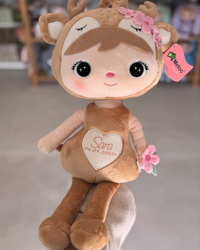 ​Metoo Puppe Hirsch mit Blumen 50cm