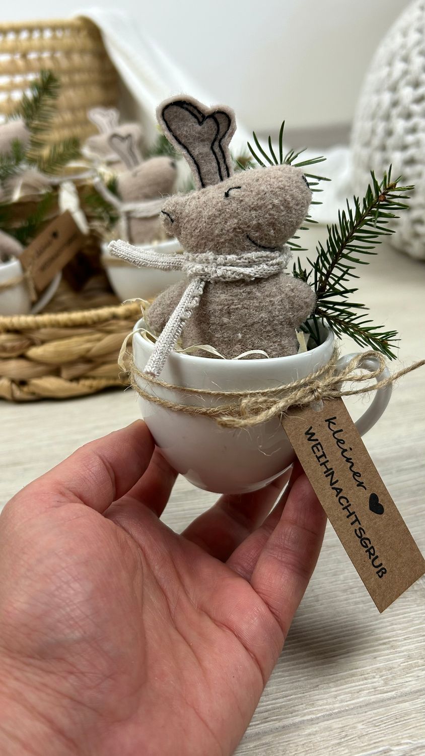 Art.K-Design Rentier Tassen Jonte Weihnachtsgruß