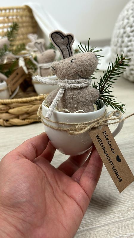 Art.K-Design Rentier Tassen Jonte Weihnachtsgruß