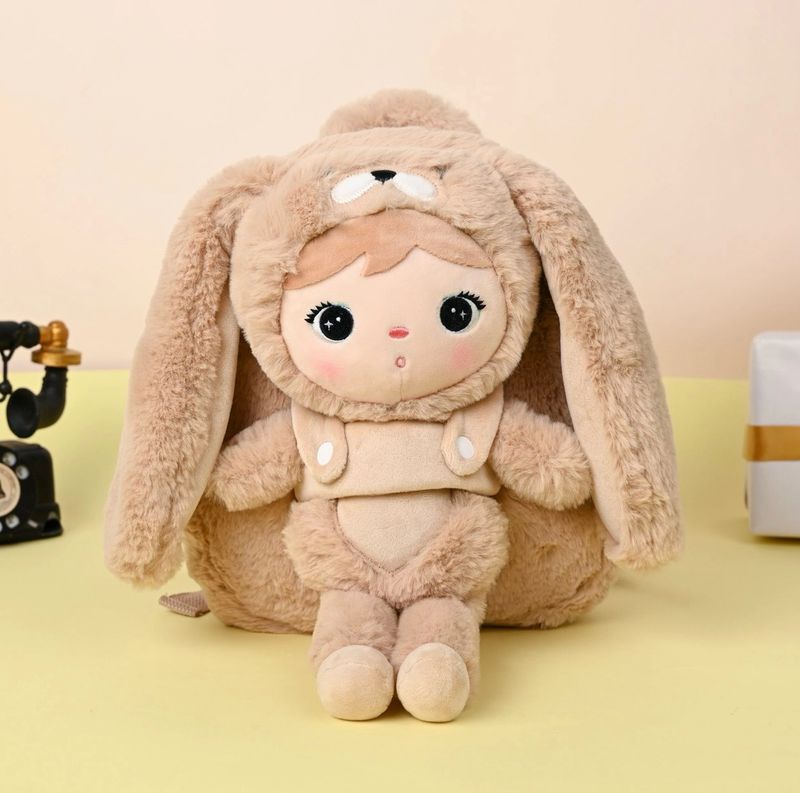​Metoo Carmel-beige Bunny-Rucksack mit einem herausnehmbaren Metoo-Plüschtier