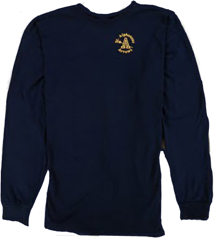 Women's Shirt: St. Alphonsus Arrows, Navy, Long-sleeve, 100% Pre-shrunk Cotton (M - L - XL)