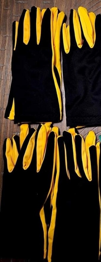 Black and gold gloves