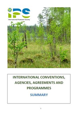 International Conventions, Agencies, Agreements - Summary 2019
