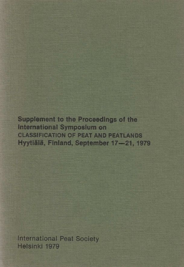 Supplement Classification of Peat and Peatlands Hyytiälä 1979