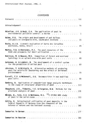 International Peat Journal 1 1986