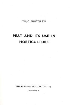 Peat and its Use in Horticulture 1973/2004