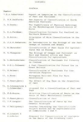 Classification of Peat and Peatlands Glasgow 1973
