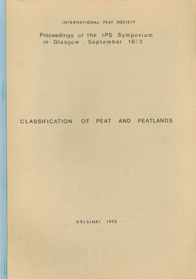 Classification of Peat and Peatlands Glasgow 1973