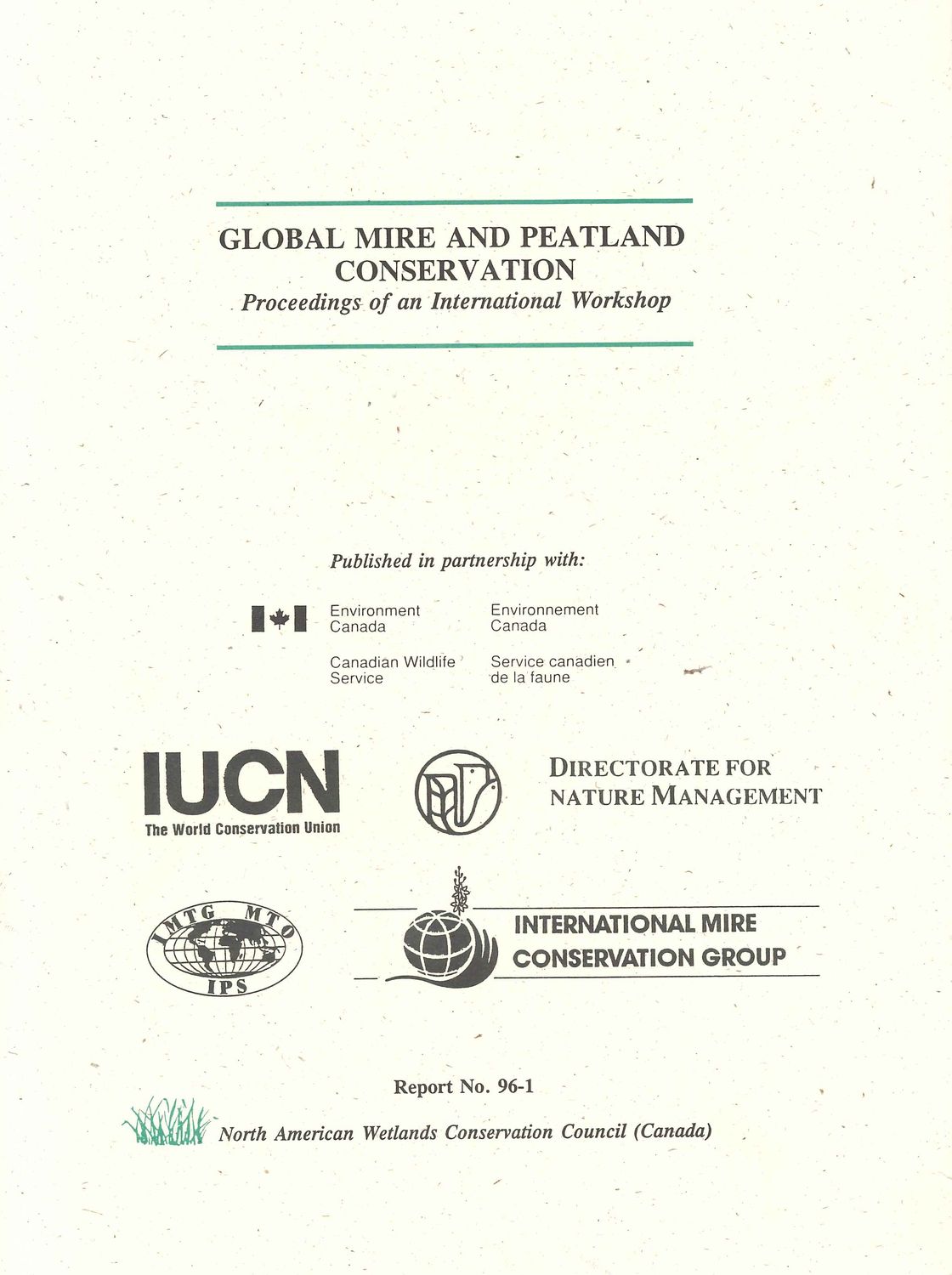 Global Mire and Peatland Conservation Brisbane 1996