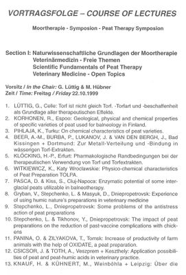 Die Moortherapie auf dem Wege ins nächste Jahrtausend Bad Kissingen 1999 abstracts
