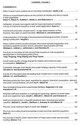Proceedings of the 9th International Peat Congress Uppsala 1992 Vol 3