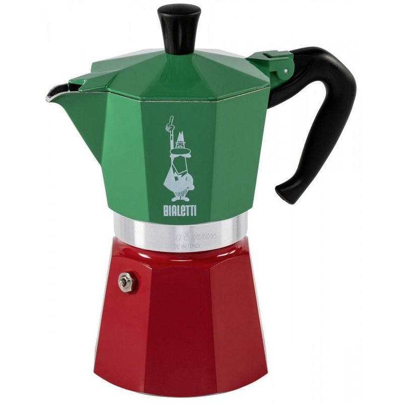 Bialetti Moka Express Italia - percolator - rood groen - 6 kopjes