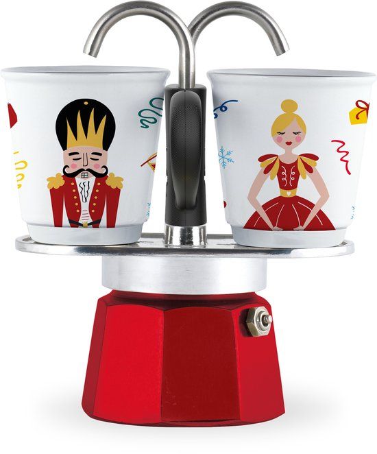 Bialetti Mini Express - percolator - rood - Nutcracker - 2 kopjes