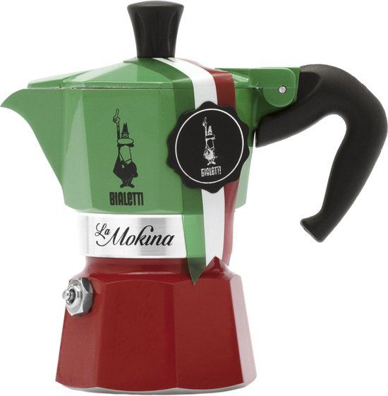 Bialetti La Mokina Tricolore - percolator - groen rood - 1 kopje