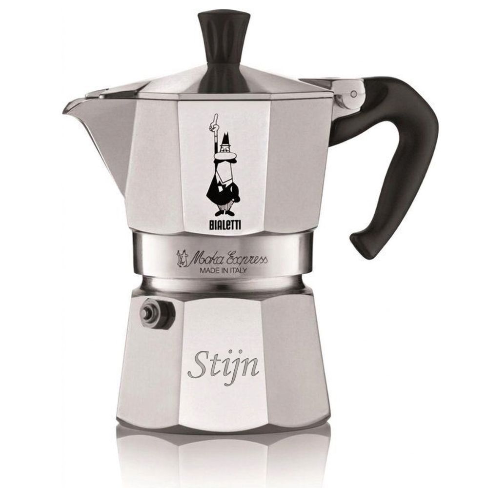 Percolator graveren - Bialetti Moka Express - Aluminium - Gegraveerd met naam