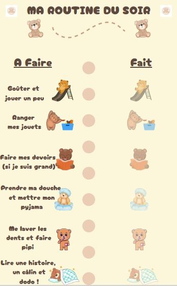 Fiche « ma routine du soir »