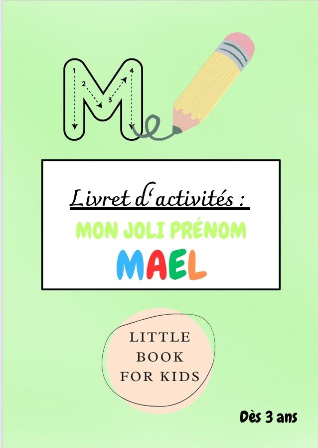 Livret d&#39;activité &quot;Mon joli prénom&quot;