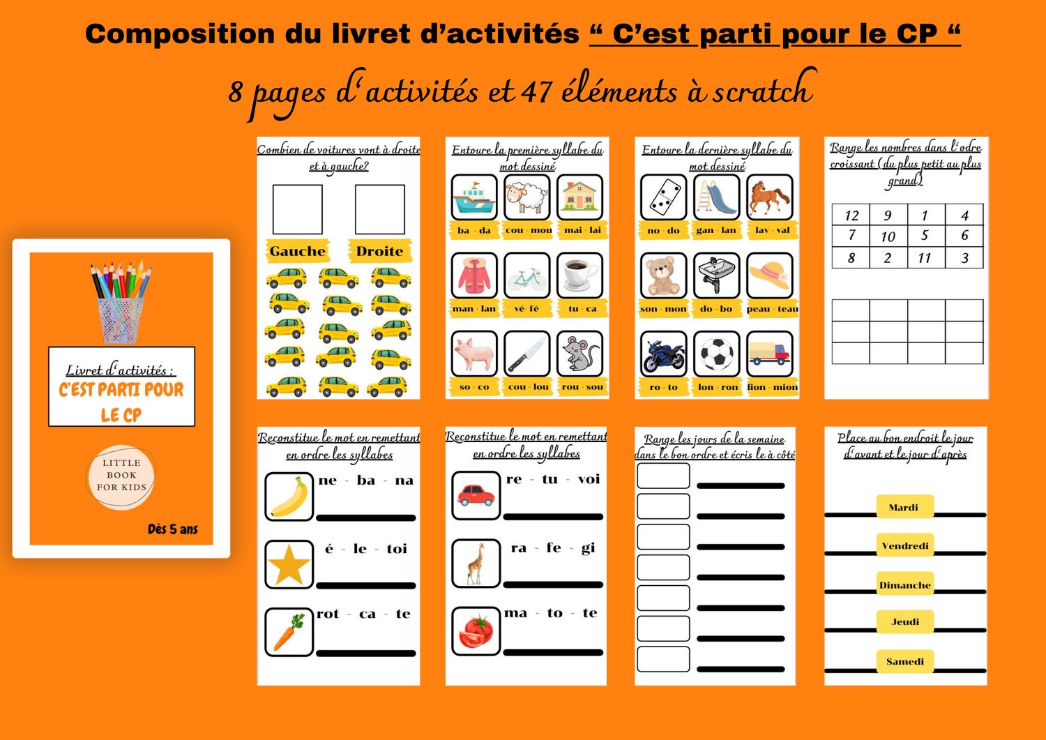 Livret d&#39;activité &quot;c&#39;est parti pour le cp&quot;