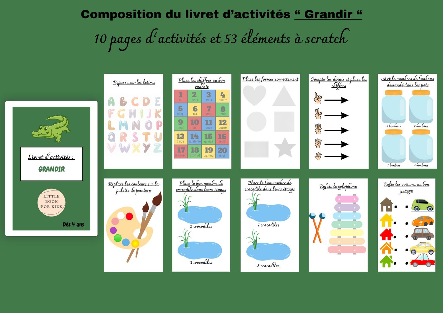 Livret d&#39;activité &quot;grandir&quot;