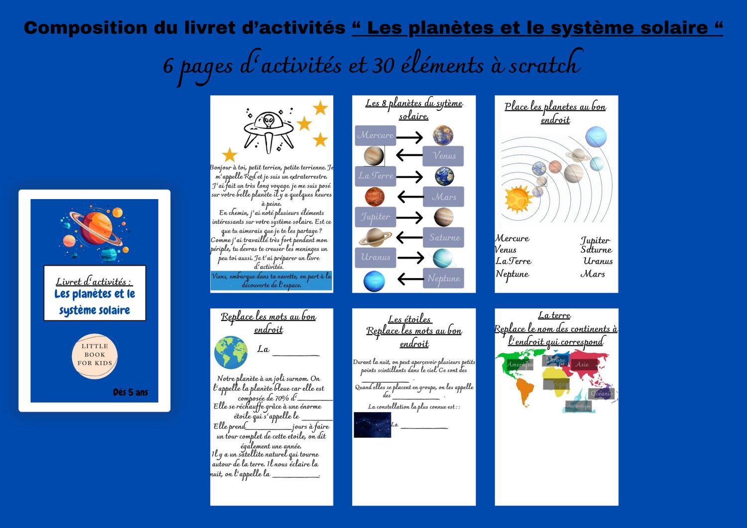 Livret d&#39;activité &quot;les planètes et système solaire&quot; PDF