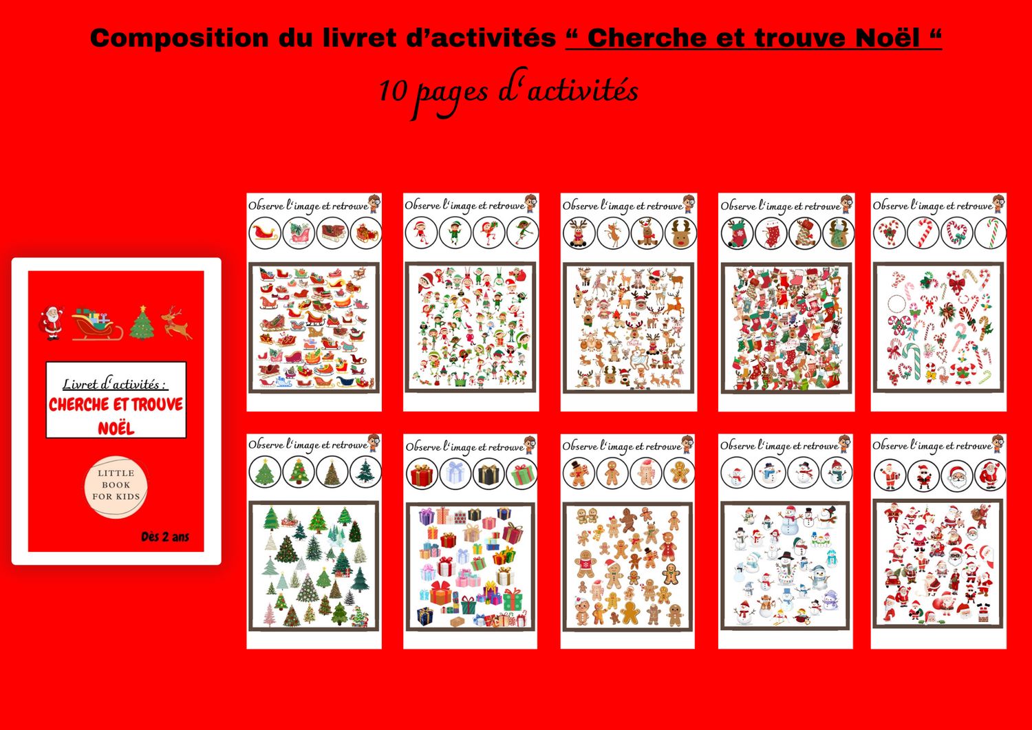 Livret d’activité &quot;cherche et trouve Noël&quot;