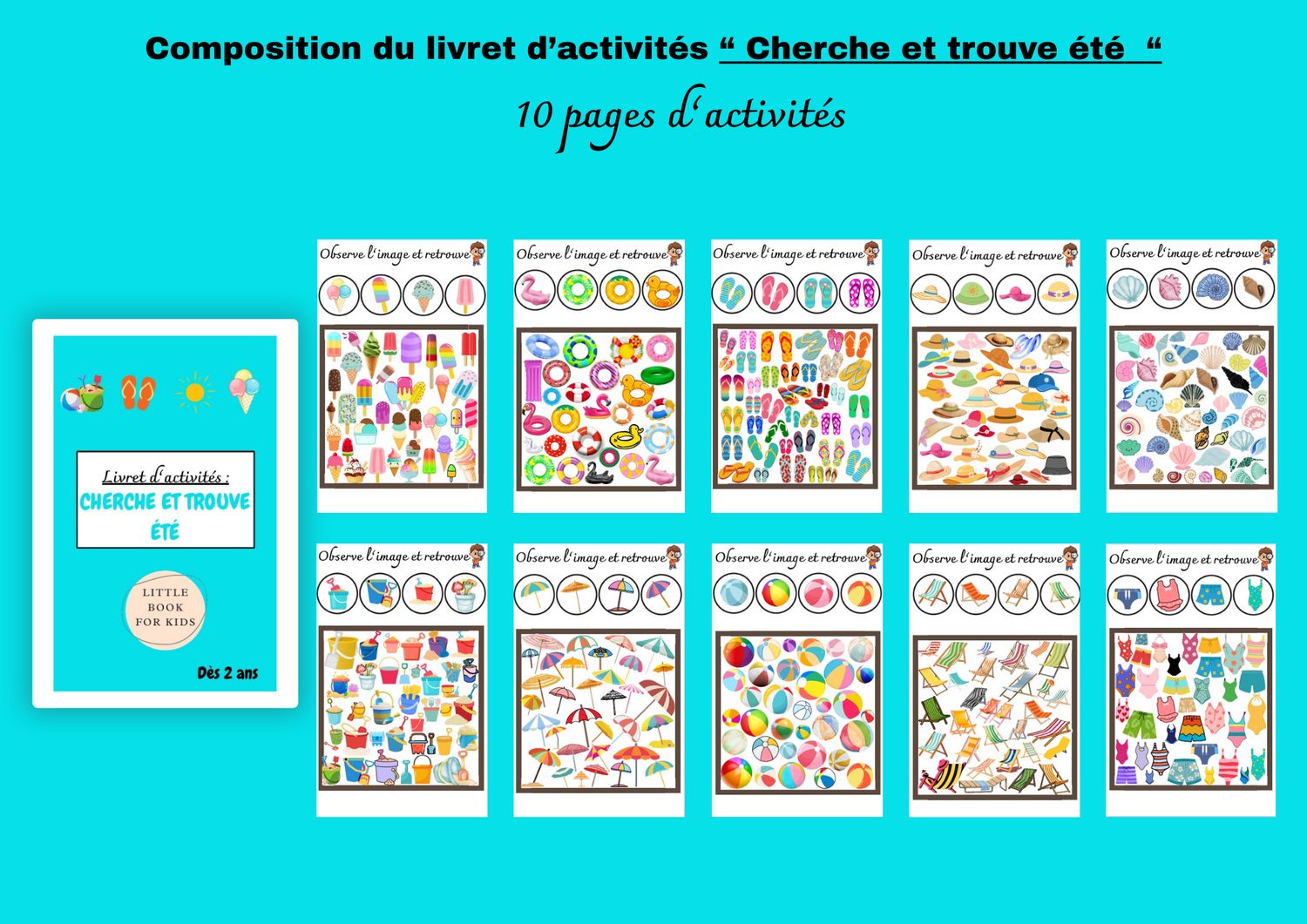 Livret d’activité &quot;cherche et trouve été&quot;