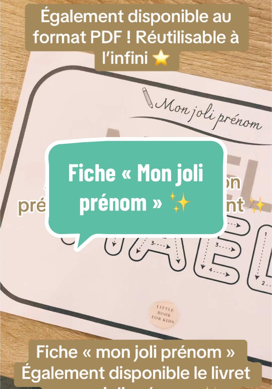 Fiche &quot;Mon joli prénom&quot;