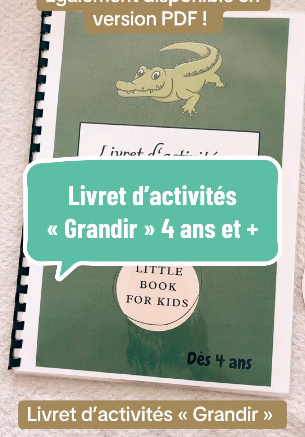 Livret d&#39;activité &quot;grandir&quot;