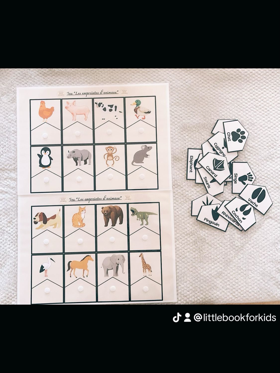 Jeu « les empreintes d’animaux »