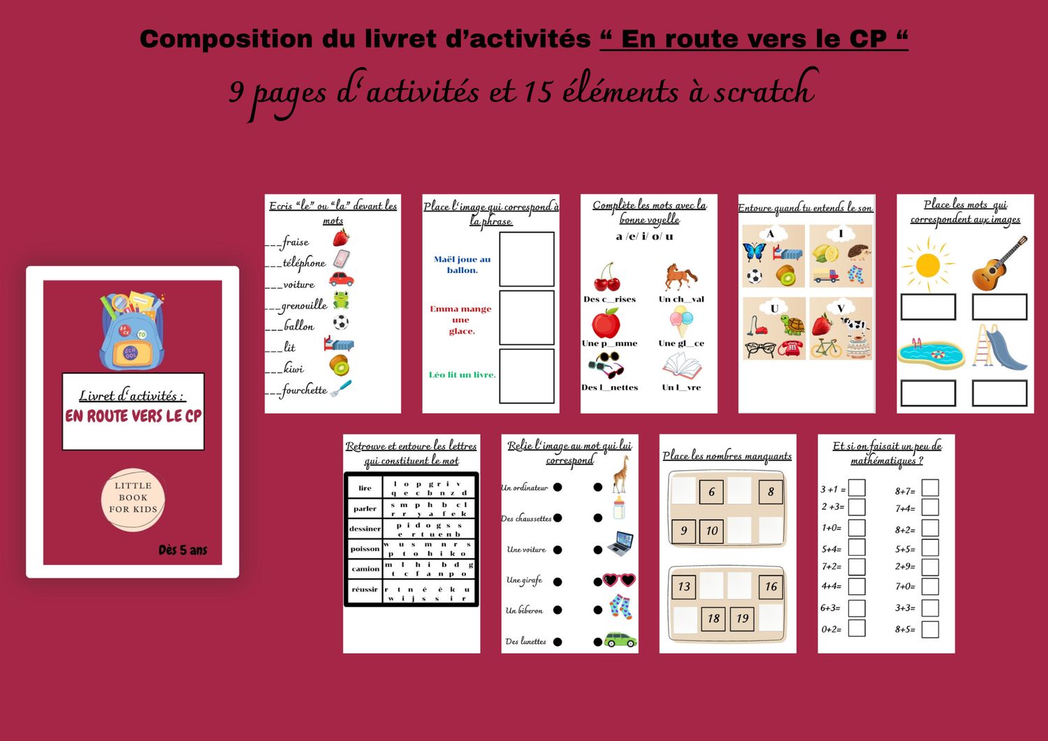 Livret d’activité « en route vers le CP» pdf