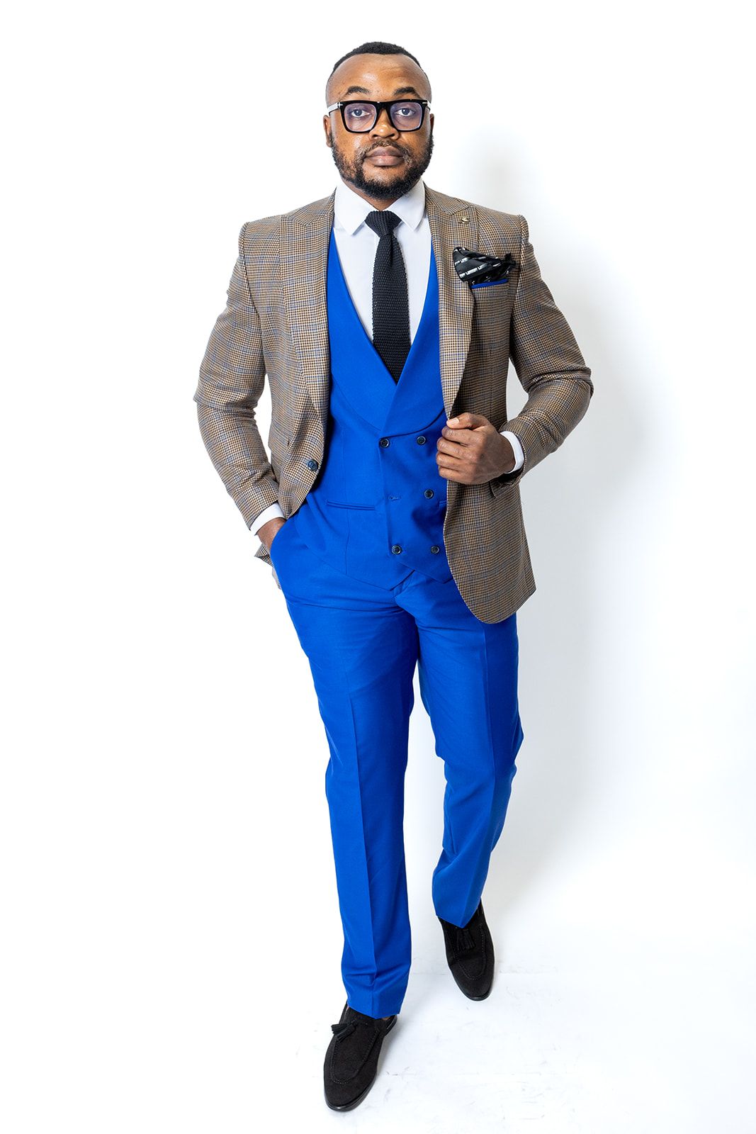 Franck La Scelta 100% Wool Tailored Made Ready-Wear Suite (Brown Check)